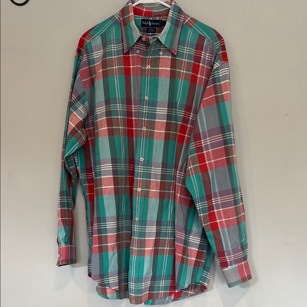 Ralph Lauren Blare 100% cotton Men's Multicolor large Plaid Shirt